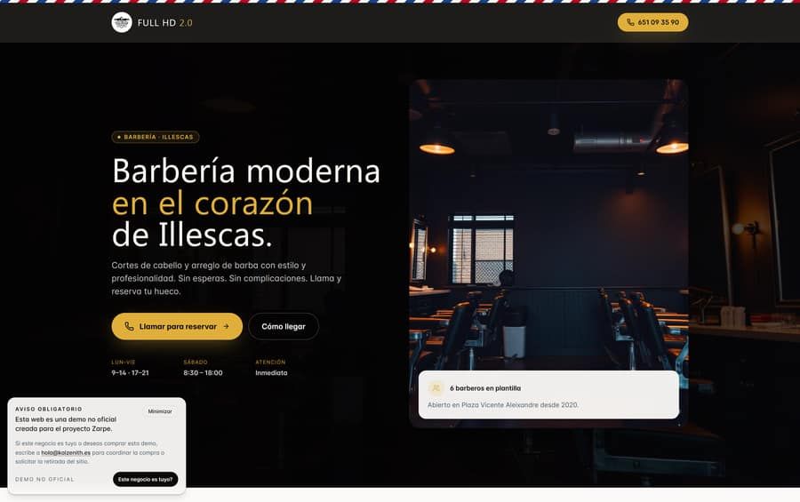 Captura de la demo Barber Shop Full HD 2.0
