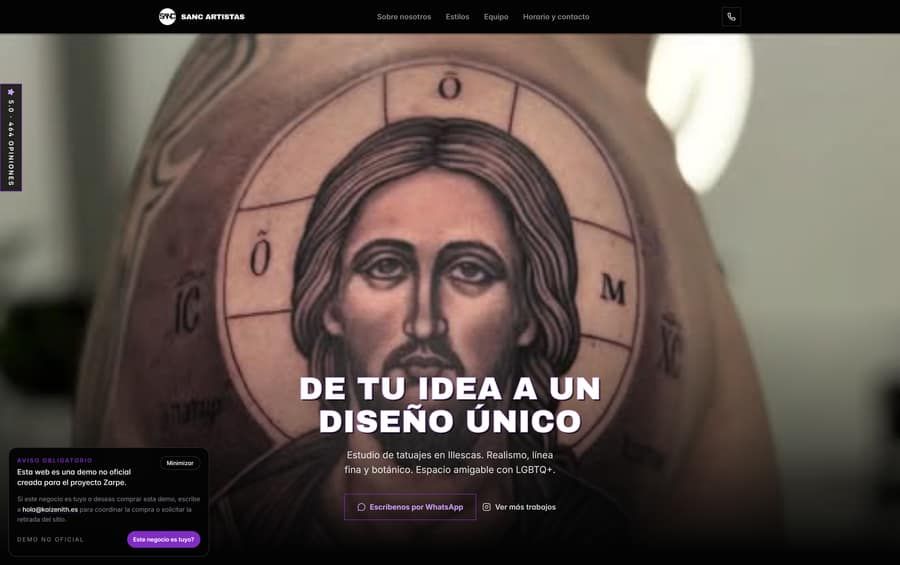 Captura de la demo SANC Estudio