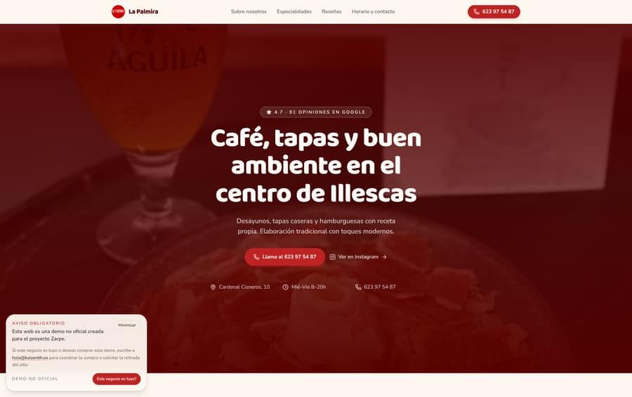 Captura de la demo La Palmira
